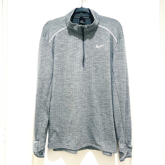 Nike Men's Therma Element 1/2 Zip Long Sleeve Running Shirt XL Gray Top BV4713 - Picture 6 of 16